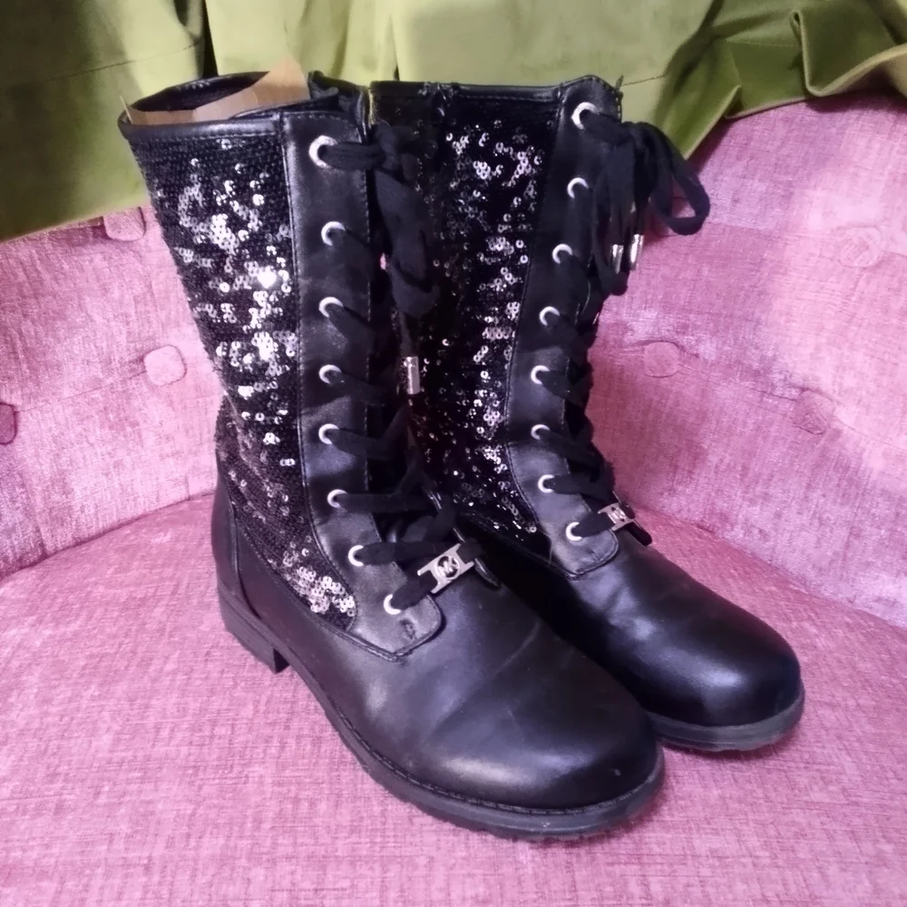 Micheal kors girls size 4 black sequin boots - Picture 1 of 3